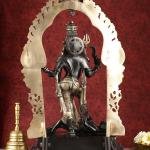 Pure Brass Superfine Handcrafted Goddess Bhadra Kali Statue 22" Black | Invoke Fierce Compassion | Divine Presence | Antique Midnight Black & Shine Gold Finish